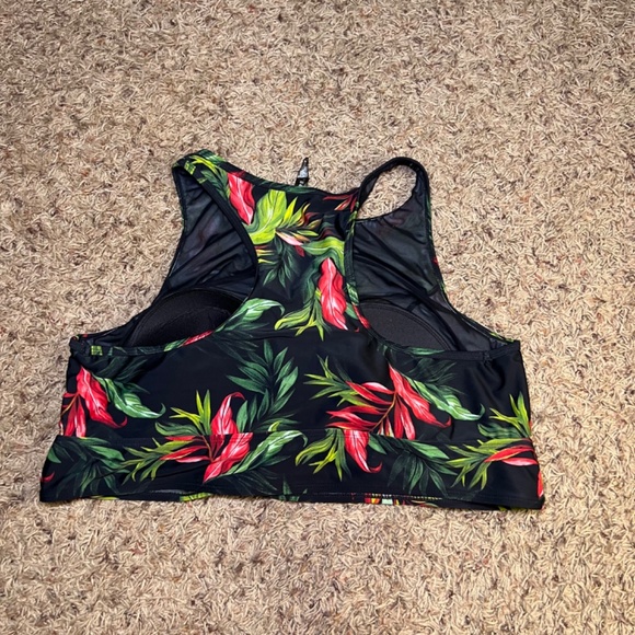 Torrid Tropical Floral Mesh Panel Bikini Top 3X - Picture 3 of 7